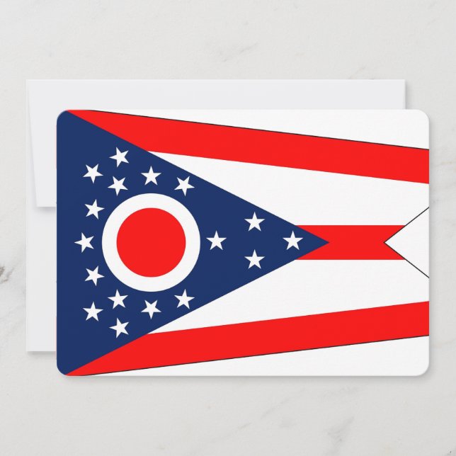 Patriotiska inbjudningar till Ohio Flagga (Framsida)