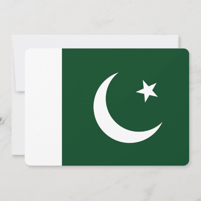 Patriotiska inbjudningar till Pakistan Flagga (Framsida)