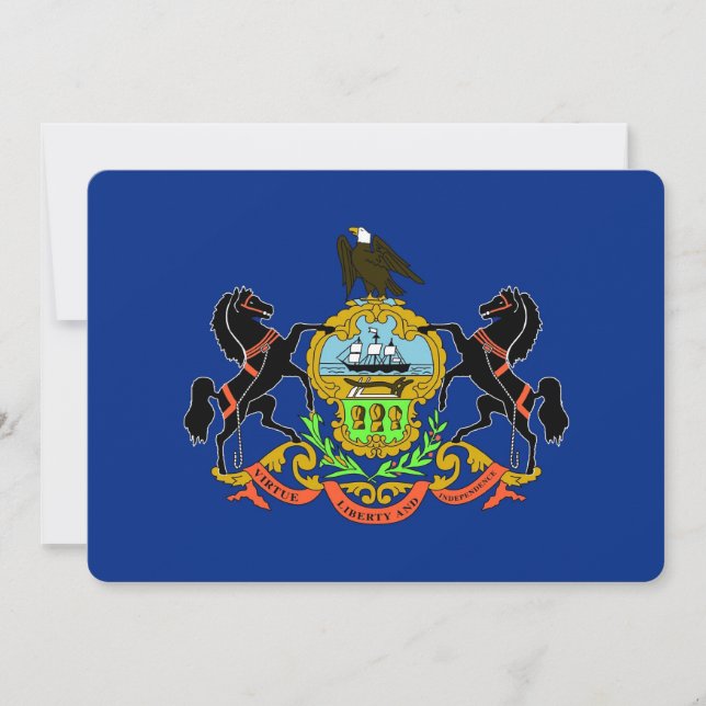 Patriotiska inbjudningar till Pennsylvania-Flagga (Framsida)