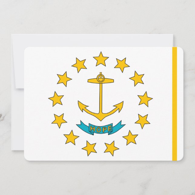 Patriotiska inbjudningar till Rhode island Flagga (Framsida)