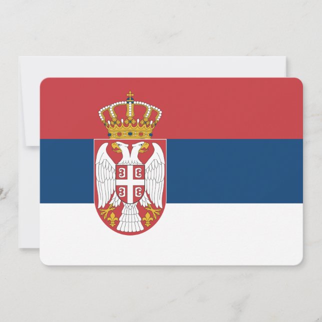 Patriotiska inbjudningar till Serbiens Flagga (Framsida)