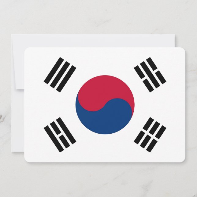 Patriotiska inbjudningar till Sydkoreas Flagga (Framsida)