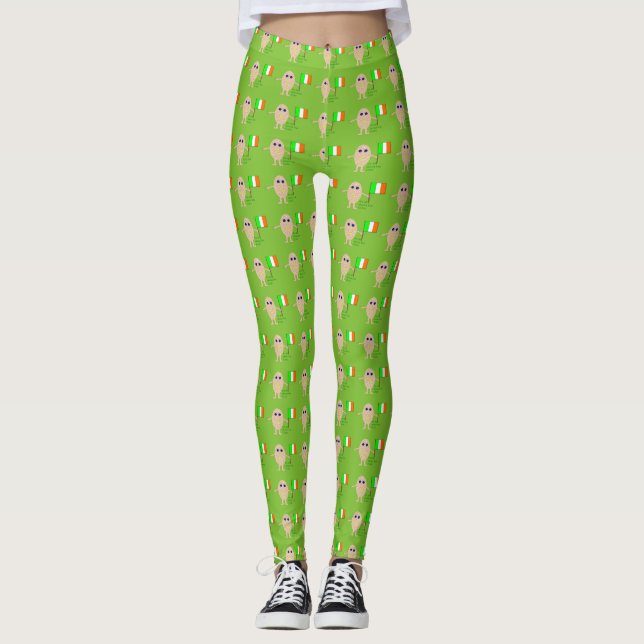 Patriotiska irländska äggleggings leggings (Framsida)
