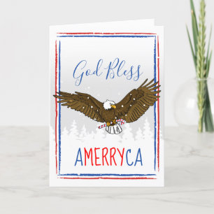 Patriotiska julkort Helgdag Eagle Helgkort