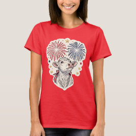 Patriotiska kalv-raketer & stjärnor t shirt