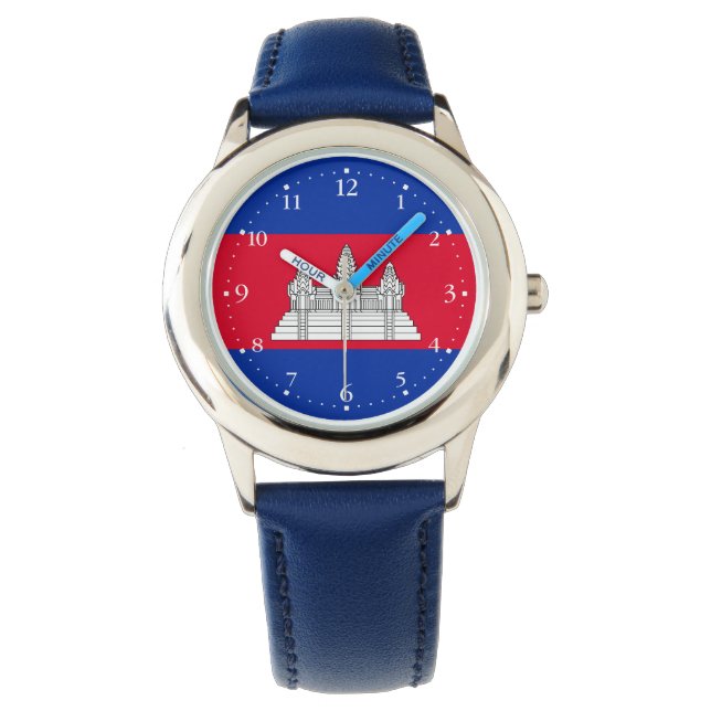Patriotiska Kambodjaflaggan Armbandsur (Framsida)