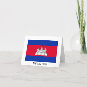 Patriotiska Kambodjaflaggan Tack Kort