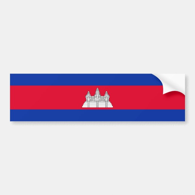 Patriotiska Kambodjas flagga Bildekal (Framsidan)