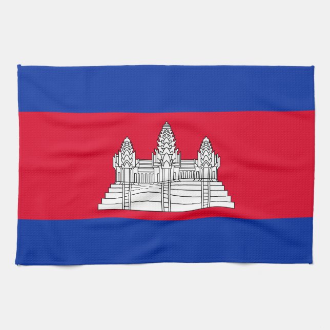 Patriotiska Kambodjas flagga Kökshandduk (Horisontell)