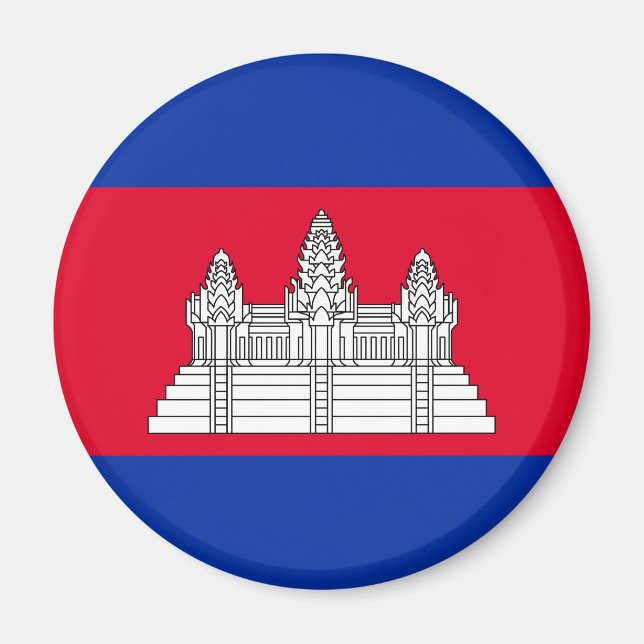 Patriotiska Kambodjas flagga Magnet (Framsidan)