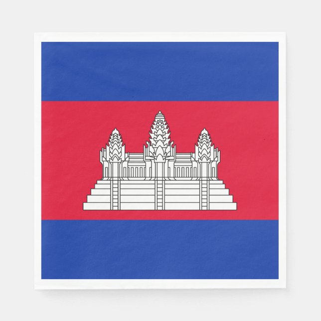 Patriotiska Kambodjas flagga Pappersservett (Framsidan)