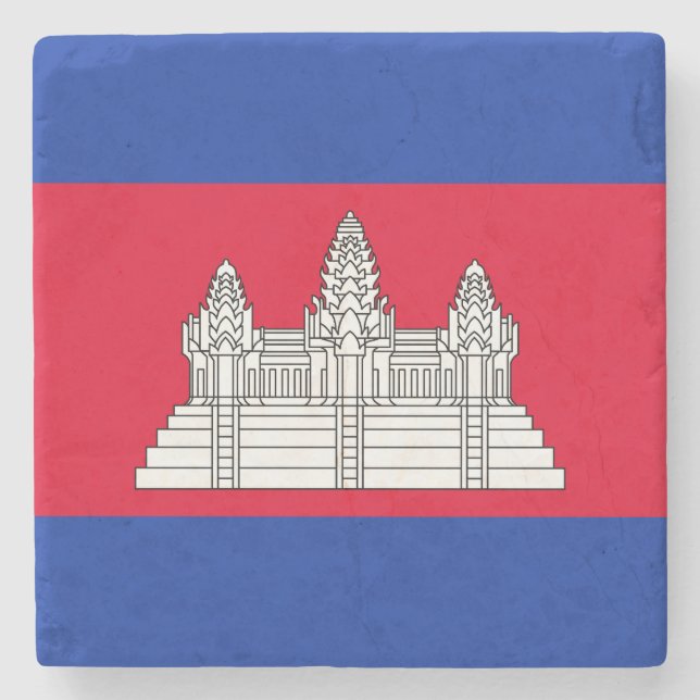 Patriotiska Kambodjas flagga Stenunderlägg (Framsidan)
