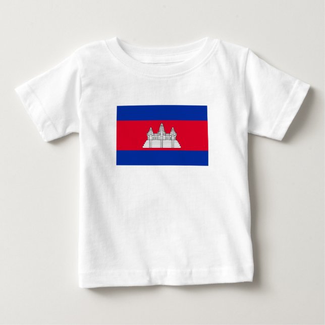 Patriotiska Kambodjas flagga T Shirt (Framsida)