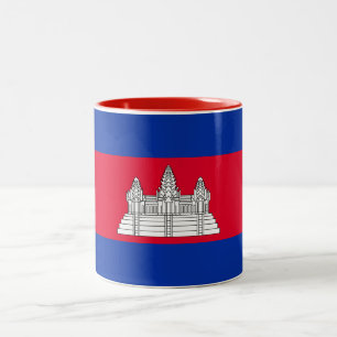 Patriotiska Kambodjas flagga Två-Tonad Mugg