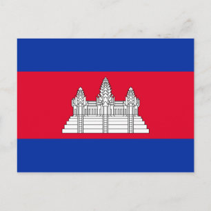 Patriotiska Kambodjas flagga Vykort