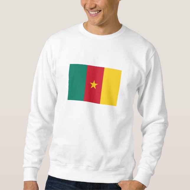 Patriotiska Kamerun Flagga Lång Ärmad Tröja (Framsida)