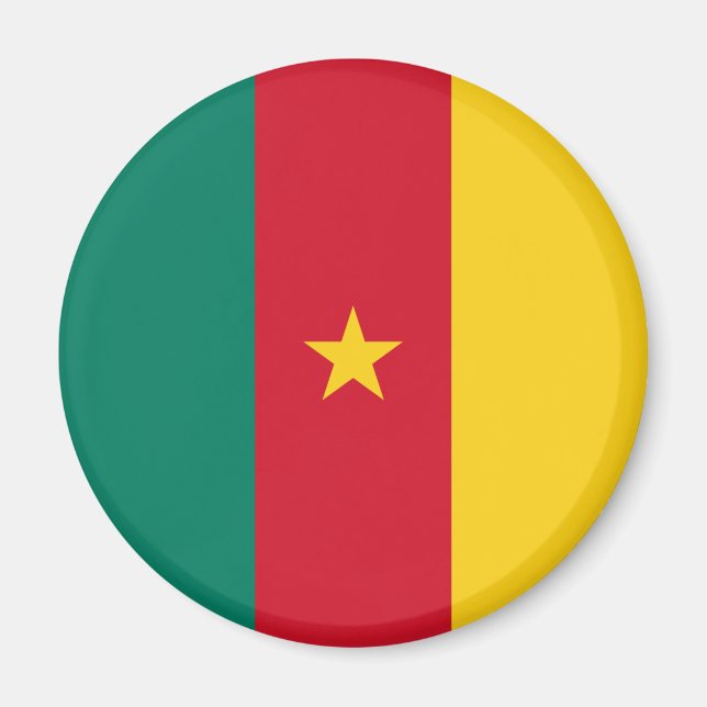 Patriotiska Kamerun Flagga Magnet (Framsidan)