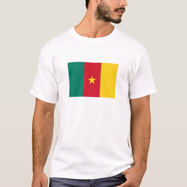 Patriotiska Kamerun Flagga T Shirt (Framsida)