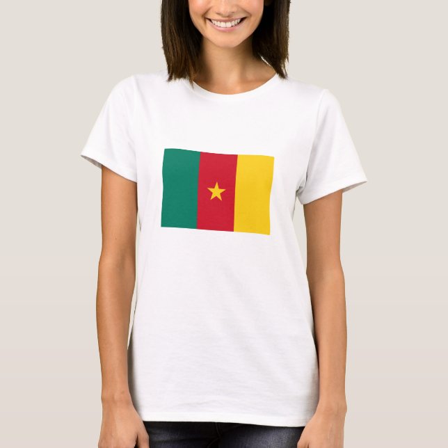 Patriotiska Kamerun Flagga T Shirt (Framsida)