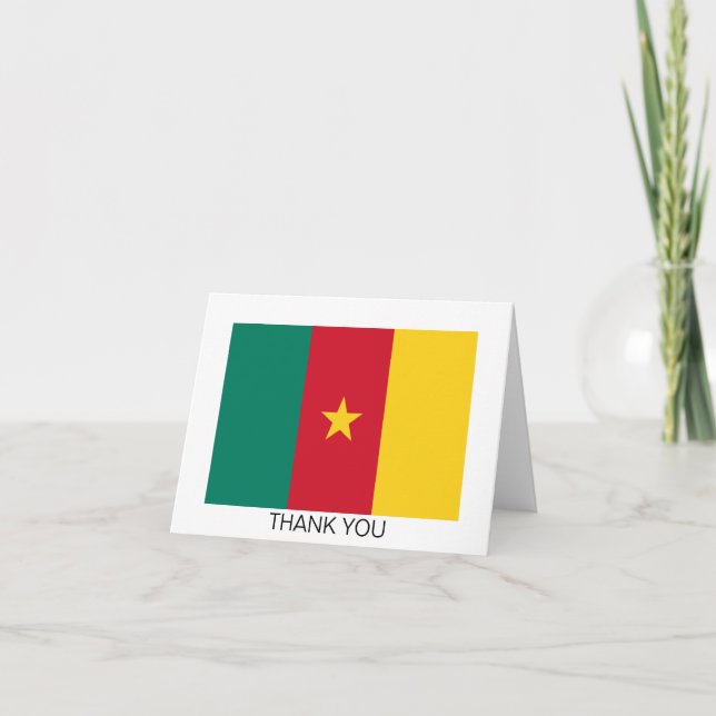 Patriotiska Kamerun Flagga Tack Kort (Framsida)