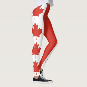 Patriotiska kanadensiska flaggan leggings