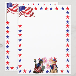 Patriotiska katter - Lady Liberty och Farbror Sam