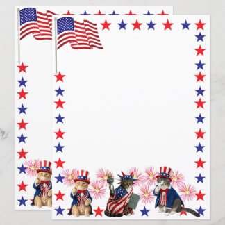 Patriotiska katter - Lady Liberty och Farbror Sam