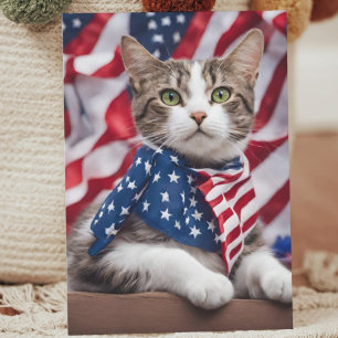 Patriotiska Kattunge: Frihetens Firande Helgkort