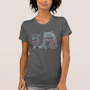 Patriotiska kompisar: Hund och katt från Storbrita T Shirt