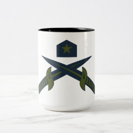 Patriotiska korsade svärd och stjärna Militär- Två-Tonad Mugg