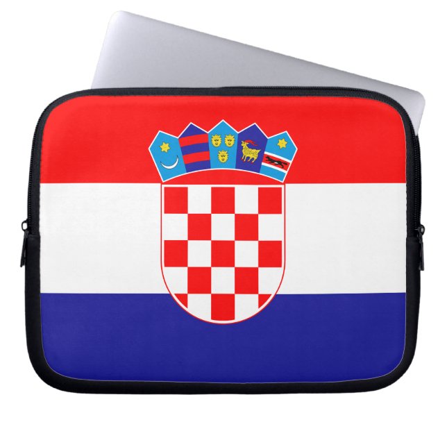 Patriotiska kroatiska Flagga Laptop Fodral (Framsidan)