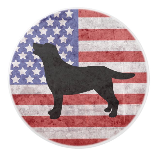 Patriotiska Labrador skisserar amerikanska Knopp (Framsidan)