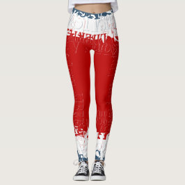 Patriotiska Liberty Square Röda Vita & Blå Leggings