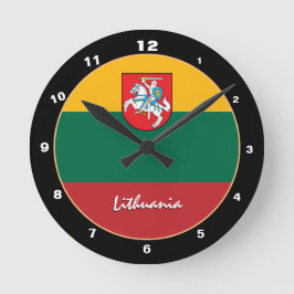 Patriotiska litauiska Flagga, Litauens hem/design Rund Klocka