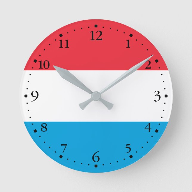 Patriotiska luxemburgflaggan rund klocka (Framsida)