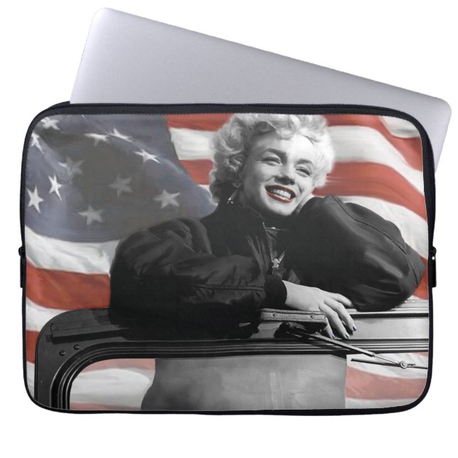 Patriotiska Marilyn Laptop Sleeve (Framsidan)