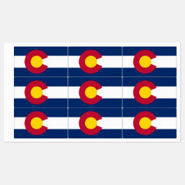 Patriotiska märken med flagga av Colorado State Klistermärke
