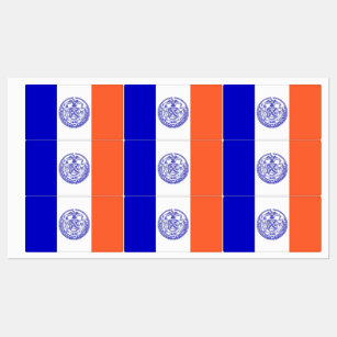 Patriotiska märken med flagga av New York City Klistermärke