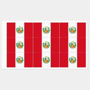 Patriotiska märken med flagga av Peru Klistermärke