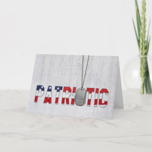 Patriotiska militära hundbrickor kort