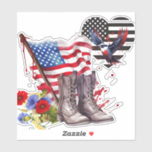 Patriotiska militärstyrelser och Flagga Sticker