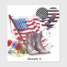 Patriotiska militärstyrelser och Flagga Sticker Klistermärken