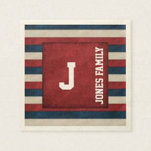 Patriotiska Monogrampappersservetter Pappersservett