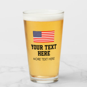 Patriotiska ölexponeringsglas med amerikanska glaskopp