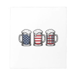 Patriotiska ölmuggar Vintage Vector T-shirt design Anteckningsblock