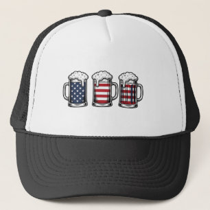 Patriotiska ölmuggar Vintage Vector T-shirt design Keps