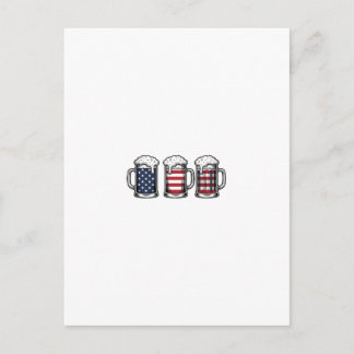 Patriotiska ölmuggar Vintage Vector T-shirt design Vykort