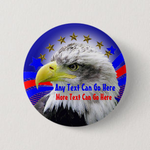 Patriotiska örn- och guldstjärnor som rundan knapp