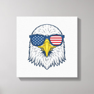 Patriotiska örn solglasögon Vintage Vector Design_ Canvastryck