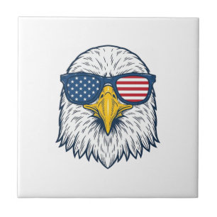Patriotiska örn solglasögon Vintage Vector Design_ Kakelplatta